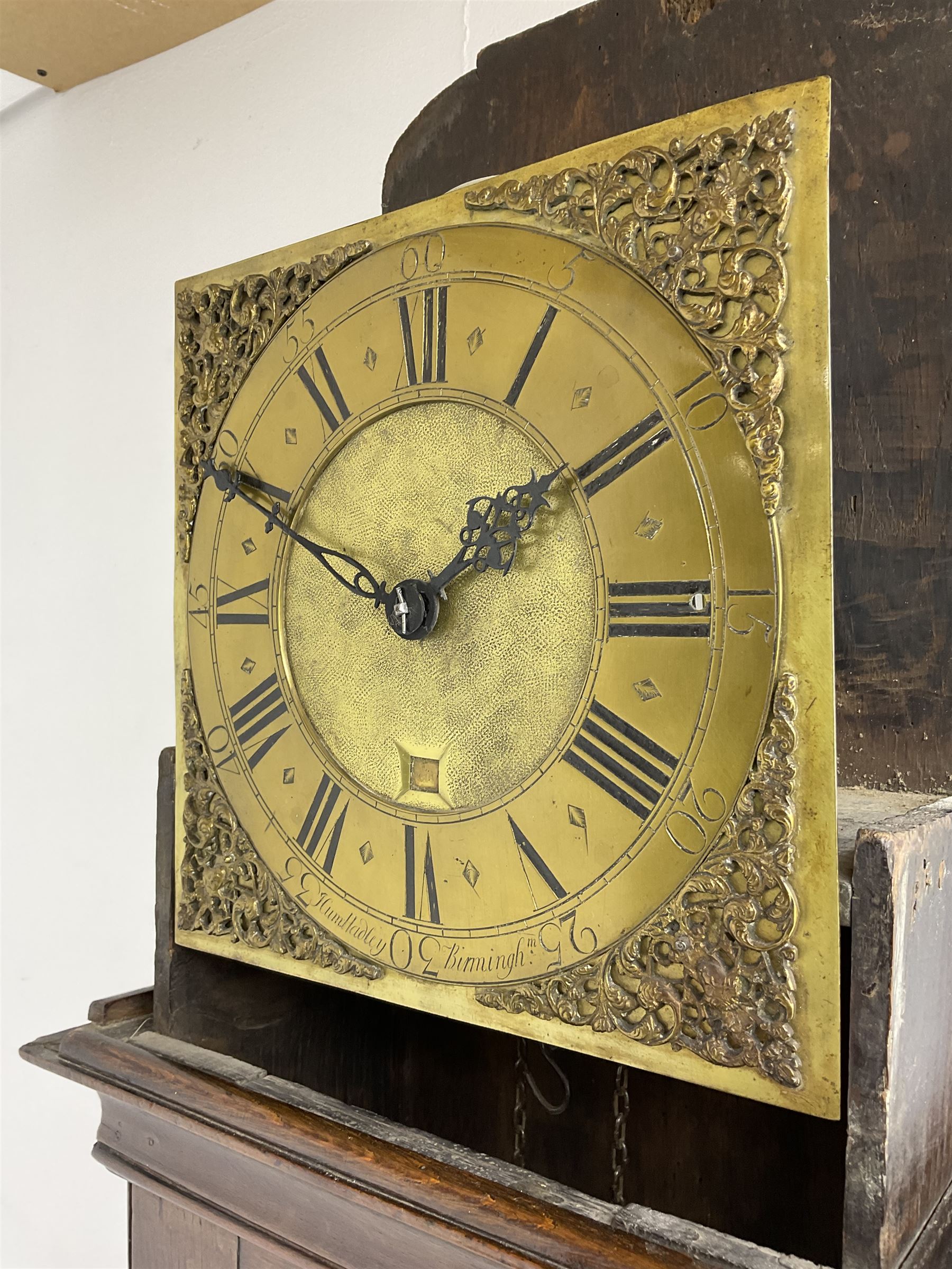 Humphrey Hadley of Birmingham mid 18th century 30hour oak longcase