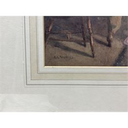 Albert George Stevens (Staithes Group 1863-1925): Bedtime, watercolour signed 22cm x 29cm