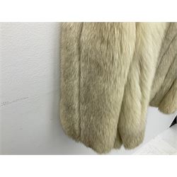 White Arctic Fox fur coat with loop fasteners 