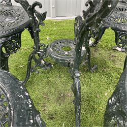 Victorian design cast aluminium circular garden table, and four chairs  - THIS LOT IS TO BE COLLECTED BY APPOINTMENT FROM DUGGLEBY STORAGE, GREAT HILL, EASTFIELD, SCARBOROUGH, YO11 3TX