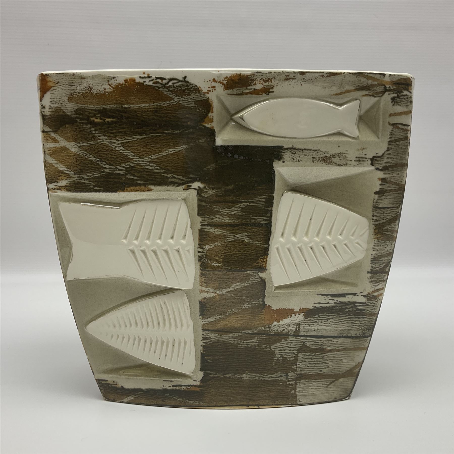 Hornsea Pottery vase, Pisces, circa 1961, designed by Ronald Mitchell, with stamped mark beneath, H21cm