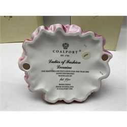 Two Coalport Ladies of Fashion figures, Shirley and Lorraine, both with original box, together with Royal Doulton figure, Carman from Opera Heroins Collection, with certificate of authenticity 