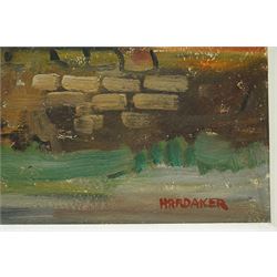 James Hardaker (British 1901-1991): 'Above 5 Rise Locks - Bingley' Canal Landscape, oil on board signed, titled verso 37cm x 90cm 