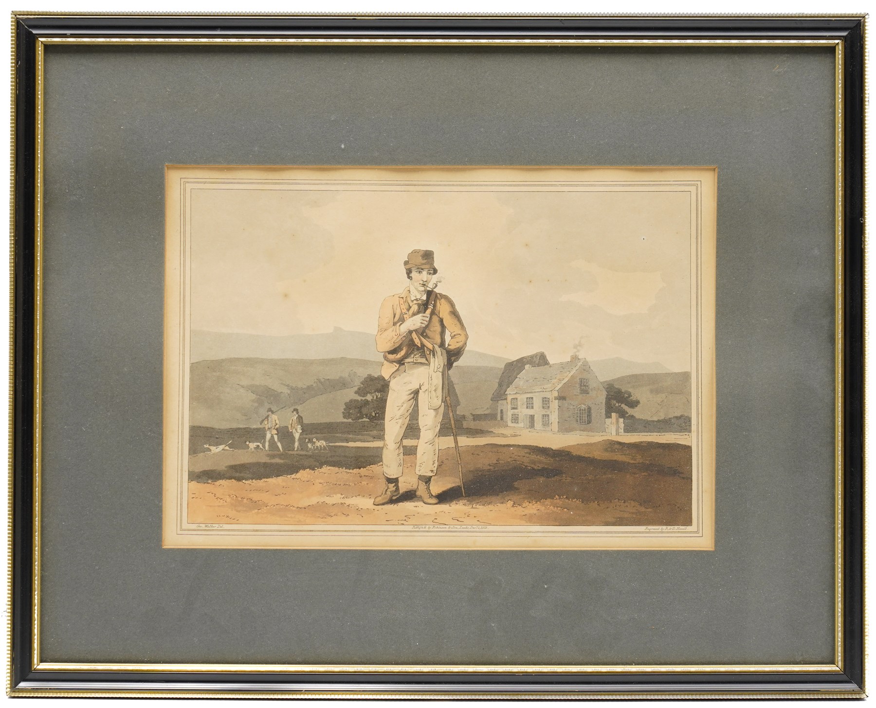 Robert Havell Sr. (British 1769-1832) after George Walker (British 1781-1856): Illustrations from The Costume of Yorkshire - 'Whalebone Scrapers' 'Fishermen' 'Farmers' 'The Cloth Dressers' 'Nor and Spell' and 'Moor Guide, six hand-coloured engravings 19.5cm x 29.5cm (6)