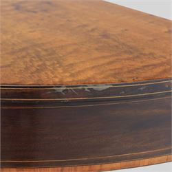 Georgian inlaid mahogany demi lune console table, with inlaid frieze and shell motifs, on square tapering supports 