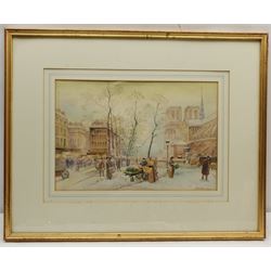 After Edouard Cortes (French 1882-1969): Parisian Street, watercolour signed 25cm x 38cm