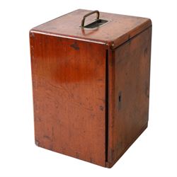 Late 19th/early 20th century Negretti and Zambra London brass microscope, with lenses, in mahogany travel case, together with a small brass field microscope and a set of prepared specimen slides