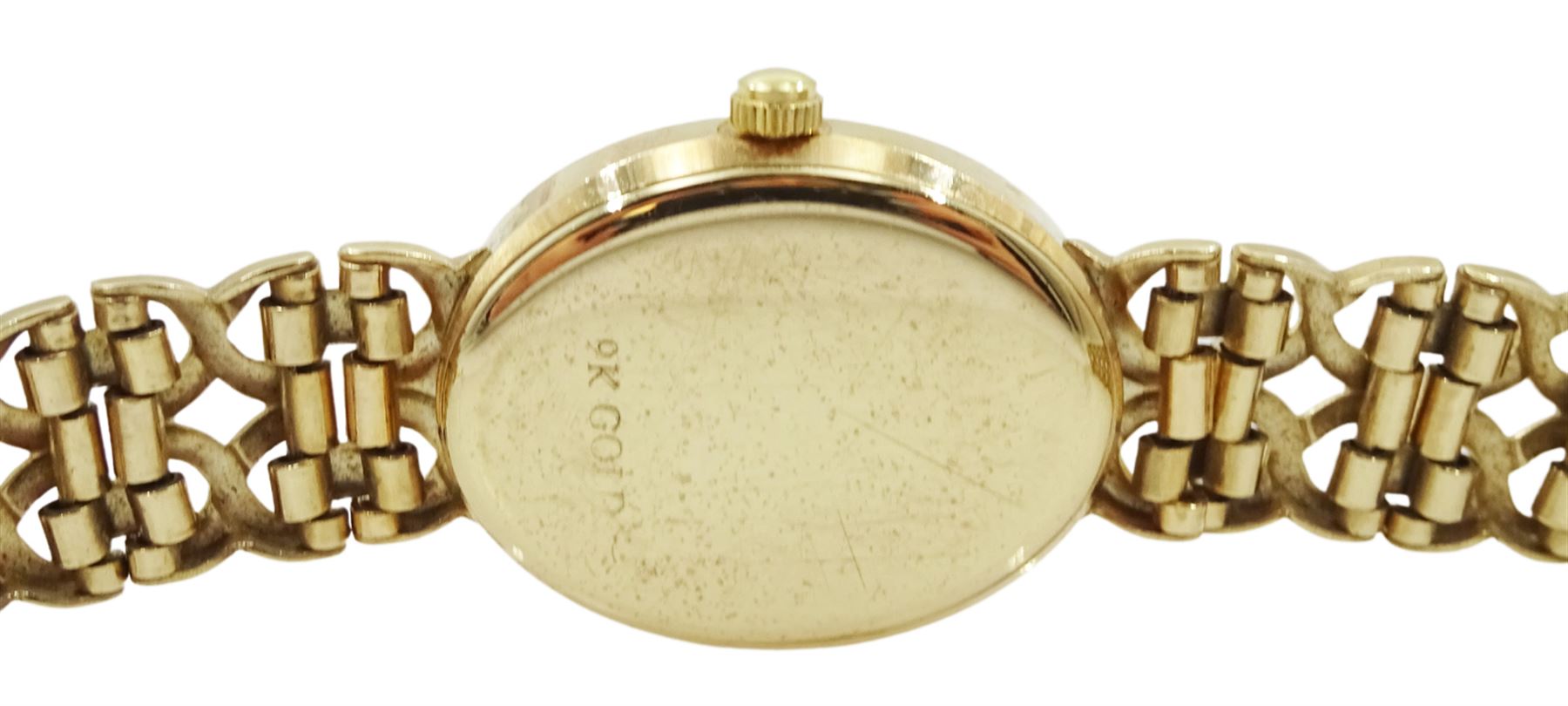 Rotary 9ct gold ladies oval bracelet wristwatch, Birmingham 1996, boxed