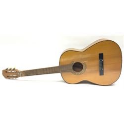 Skylark childs violin and bow, case, together with two other bows, an acoustic guitar and German Auto-Harps zither with floral decoration.   