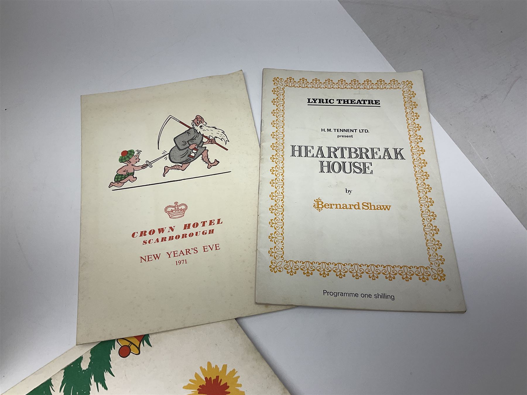 Collection of Scarborough ephemera, to include dinner menus from the Grand Hotel, Theatre programmes, etc