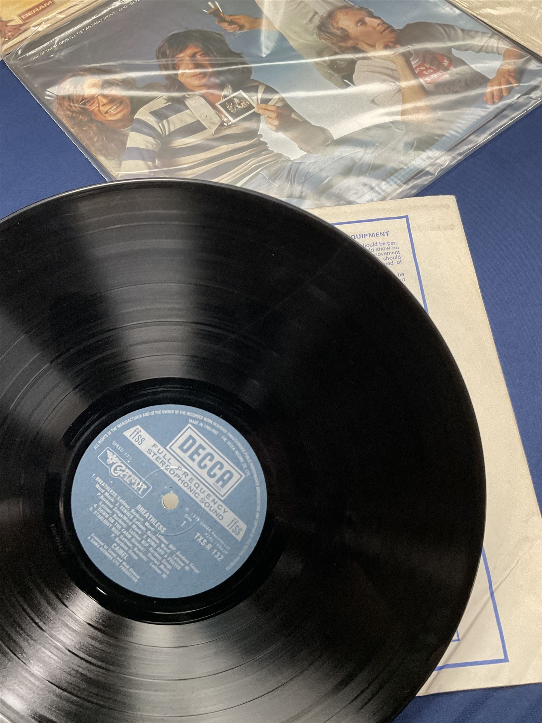 Camel vinyl LPs including 'Moonmadness', 'Mirage', 'Rain Dances', 'I Can See Your House From Here', 'Breathless', 'Nude' etc (10)