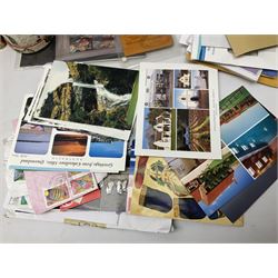 Pair of 9ct gold heart design hoop earrings and 9ct gold pearl earring together with a small collection of silver, costume jewellery and a collection of stamps including some useable postage 