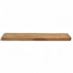 Mouseman - oak mantle or shelf, solid single plank with lightly adzed top with head and ta...