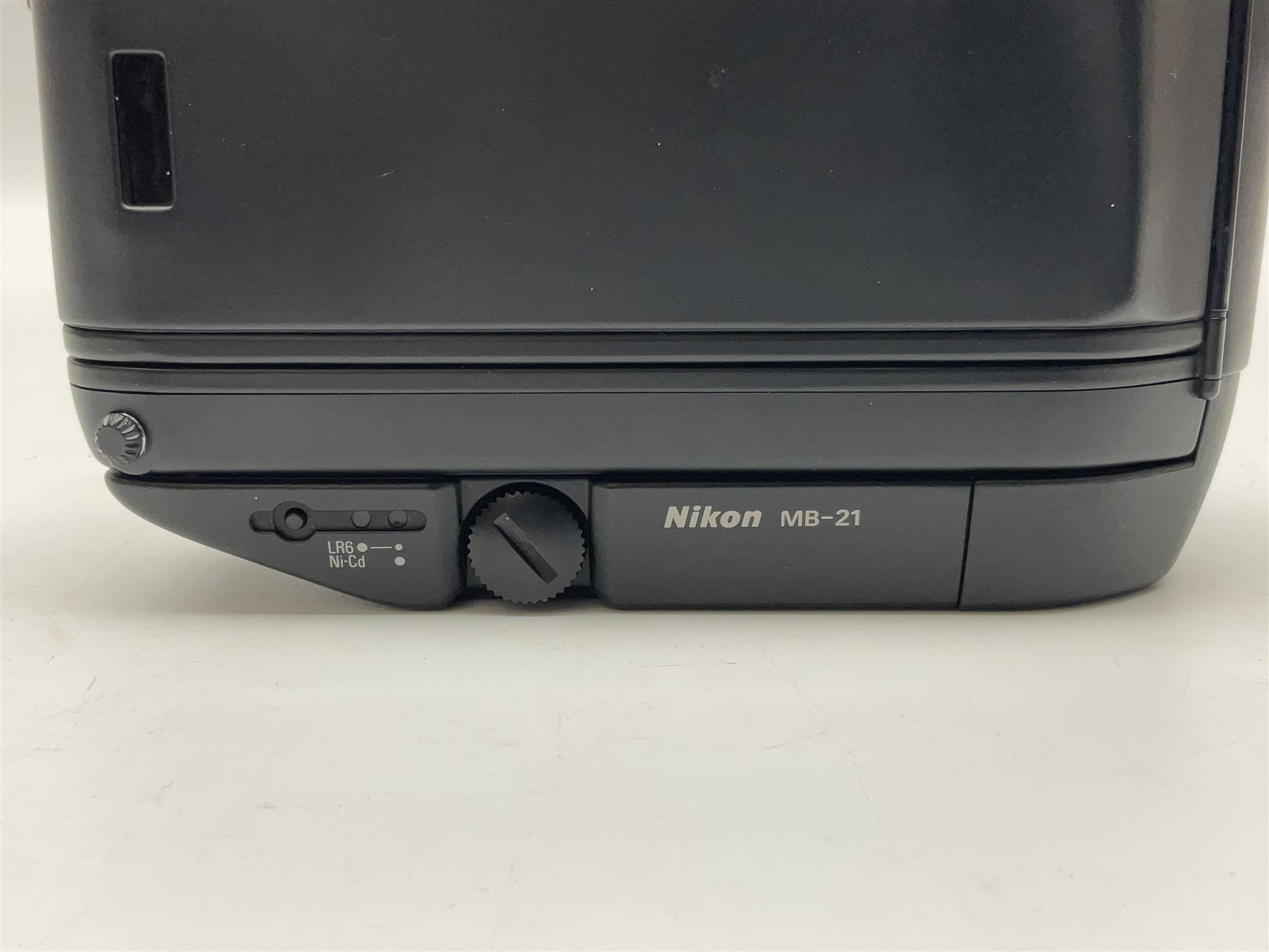 Nikon F4 camera body, serial no. 2467020, with Nikon MB-21 battery pack