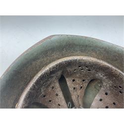 WWII Italian steel helmet with liner and chin strap