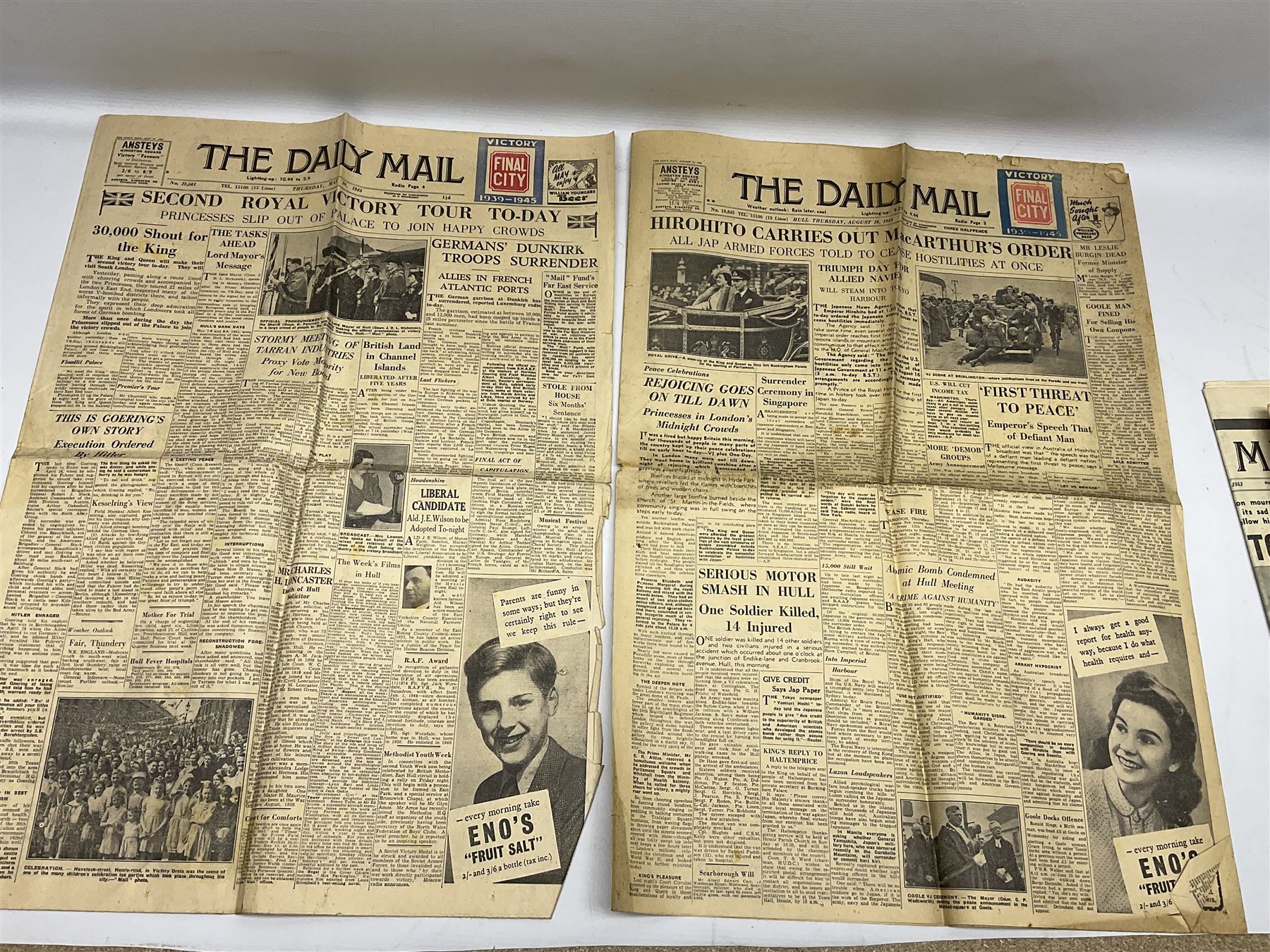 Collection of newspapers and cuttings to include first and second World War examples, Walt Disney Mickey Mouse Weekly Souvenir Coronation issue comic, dated May 30 1953 and other Coronation related news leaves