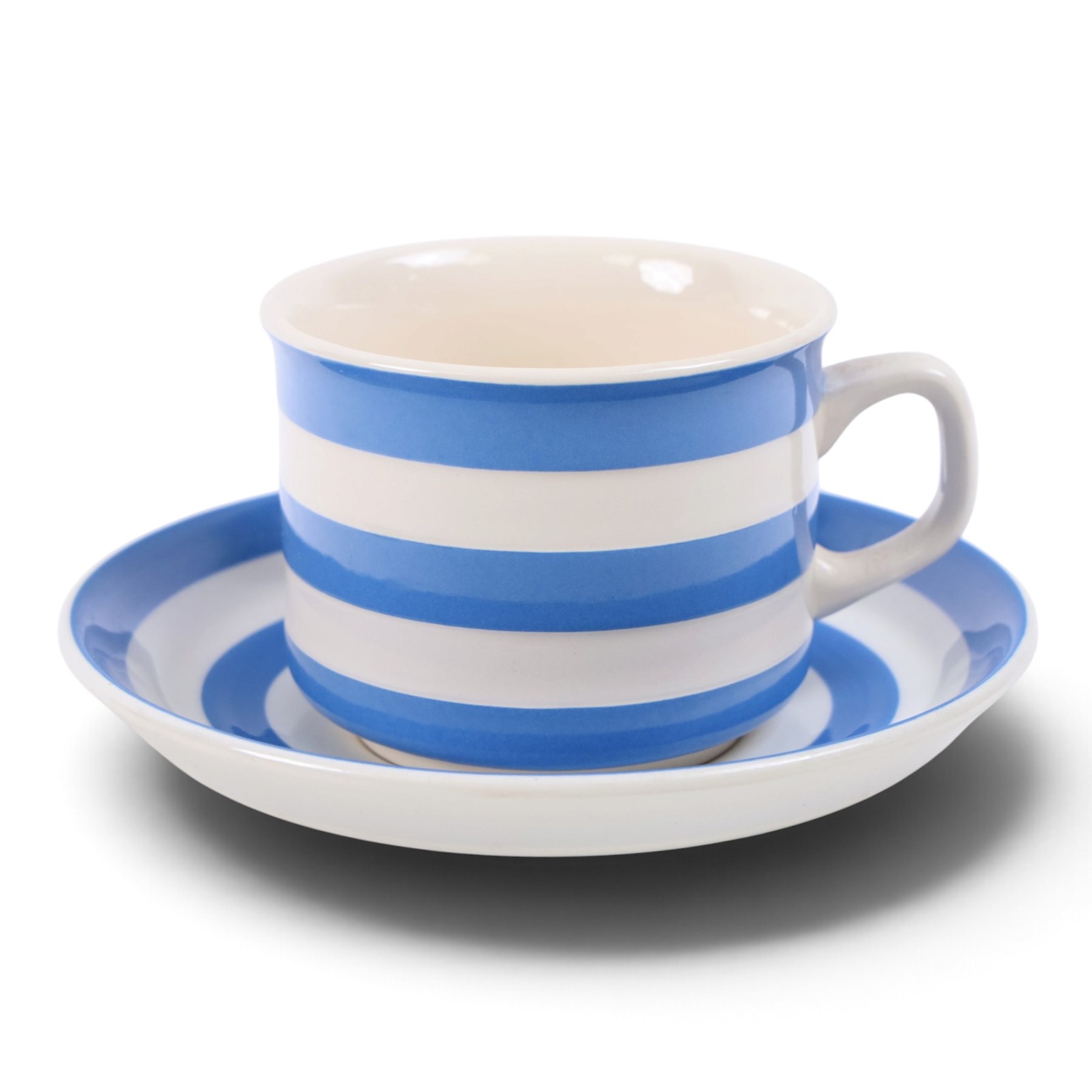 Collection of TG Green Cornishware blue and white, including teapot, two covered jars, cups and saucers etc 