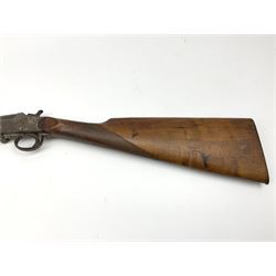 Belgian .410 folding 'poacher's' gun with 71.5cm barrel, side lever opening, centre hammer action and walnut stock with chequered grip and fore-end L110cm overall SHOTGUN CERTIFICATE REQUIRED