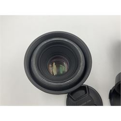 Seiko 'Mamiya Macro M 1:4.5 f=140mm M/L-A' lens serial no 003593 and Seiko 'Mamiya-Sekor Z f=110mm 1:2.8W' lens, serial no 56560