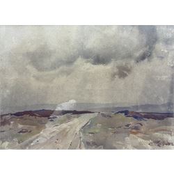 Frederick (Fred) Lawson (British 1888-1968): A Moorland Road, watercolour signed 27cm x 37cm