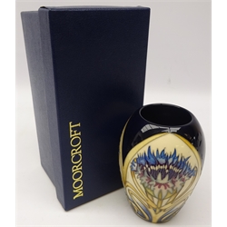  Moorcroft limited edition 'Cornflower Cavalcade' pattern vase by Vicky Lovatt, 69/100, boxed, H13cm  