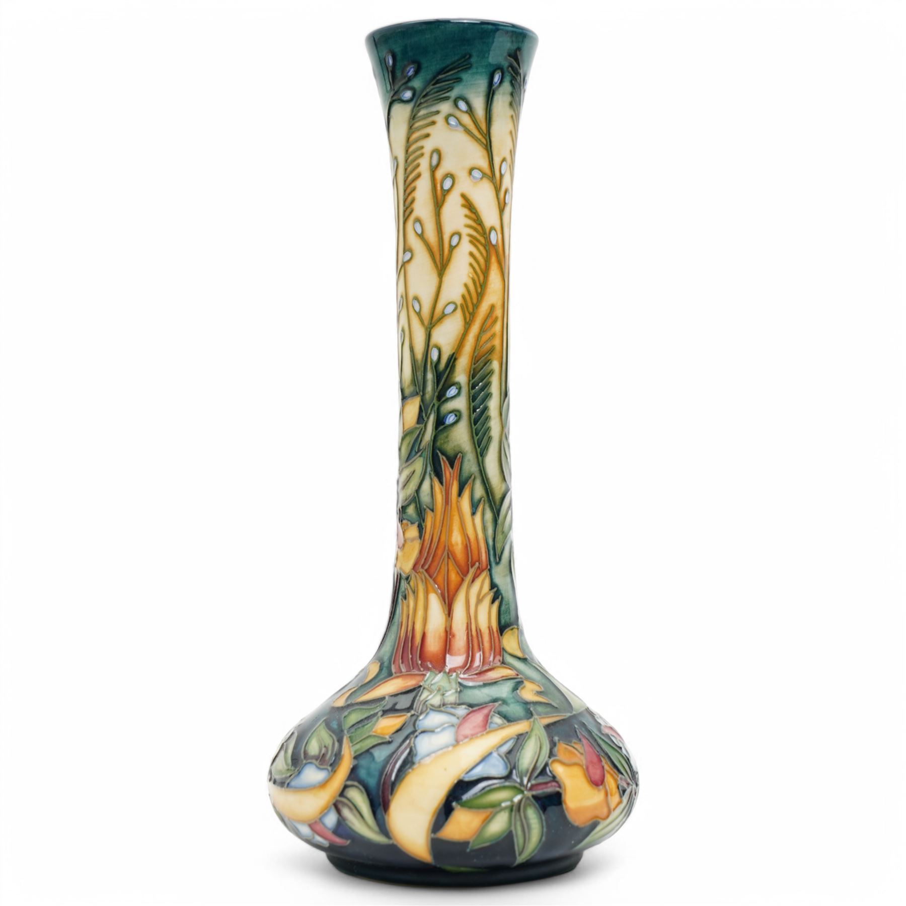 Moorcroft Mistletoe pattern vase designed by Rachel Bishop H21cm and a Moorcroft  Prairie Summer vase designed by Rachel Bishop H20cm (2)