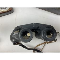 Praktica L camera body, with 'Meyer-Optik Gorlitz Domiplan 2.8/50' lens, CMS Commet II camera, Pair of Janik 8x30 binoculars in a case etc