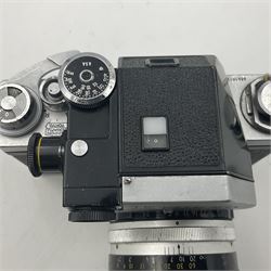 Nikon F Photomic NKJ camera body, marked 'US Dept of Defense ... U.S.A.F DA Nang, serial no. 6561811, with 'Nippon Kogaku NIKKOR-P Auto 1:2.5 f=105mm' lens, serial no. 212154