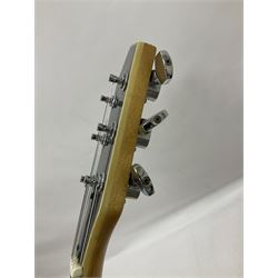 1980s Korean Antoria Jazzstar hollow body electric guitar, in blonde finish with inlaid fretboard, model no E G794, L109cm