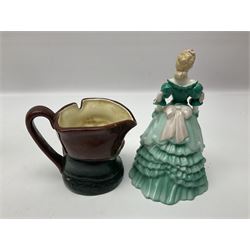 Royal Doulton figure Lorna, together with two Coalport figures and Royal Doulton character jug