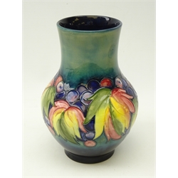  Moorcroft Grape and Leaf pattern vase of squat form, impressed signature and 'Potter to H.M The Queen' marks, H22cm   