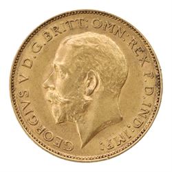 King George V 1913 gold half sovereign coin