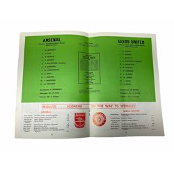 Three football programmes / match-day magazines, 'Chelsea V Tottenham Hotspur Final Saturday May 20th 1967' with 'Daily Express Community Singing' song sheet insert, 'Arsenal V Leeds United Final Saturday 6th May 1972' and 'Football League Division One Notts County V Coventry City Saturday 5th September 1981' signed by Tommy Lawton (3)