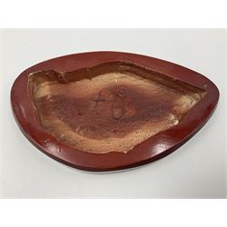 Amethyst crystal geode cluster, with well-defined crystals of various sizes, upon a carved wooden stand, H12cm, L20cm