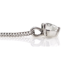  18ct white gold heart shaped diamond pendant on 9ct gold necklace   
