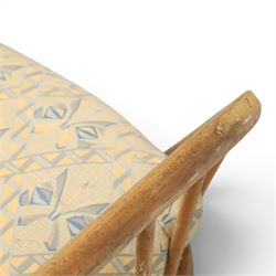 Lucian Ercolani for Ercol - 'Studio Couch' model no. 355, elm and beech framed, with loose geometric cushions