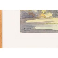 Andrew Warnes (East Riding 20th Century): 'Skidby Windmill' 'Burton Agnes Church' 'River Derwent' and another, set of four watercolours signed, mostly titled verso max 35cm x 25cm (4)