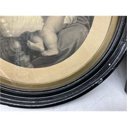 Victorian silhouette; after Josepha Reynolds 'A Bacchante', 19th century print; after John Hoppner pair 19th century colour prints, Frank Paton 'Not at Home', etching signed in pencil, together with etching, engraving and frame (9)