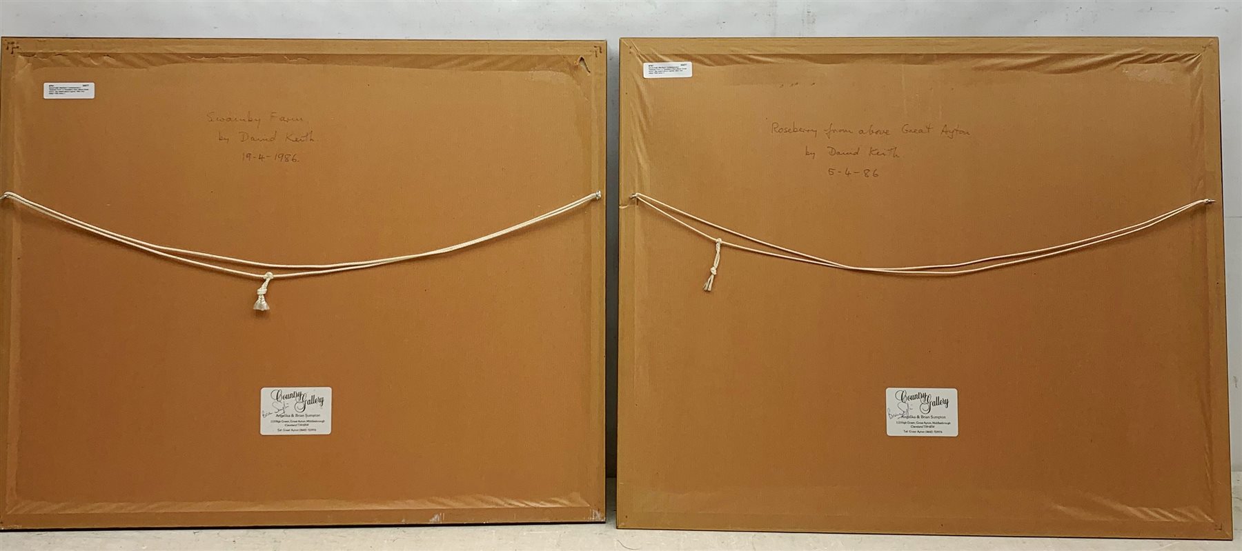 David Keith (Northern Contemporary): 'Swainby Farm' & 'Roseberry from above Great Ayton', two watercolours signed, titled and dated 1986 verso 34cm x 47cm & 36cm x 48cm (2)