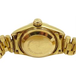 Rolex Oyster Perpetual Datejust ladies automatic 18ct gold bracelet wristwatch, circa 1989, model No. 69178, serial No. L395850, boxed
