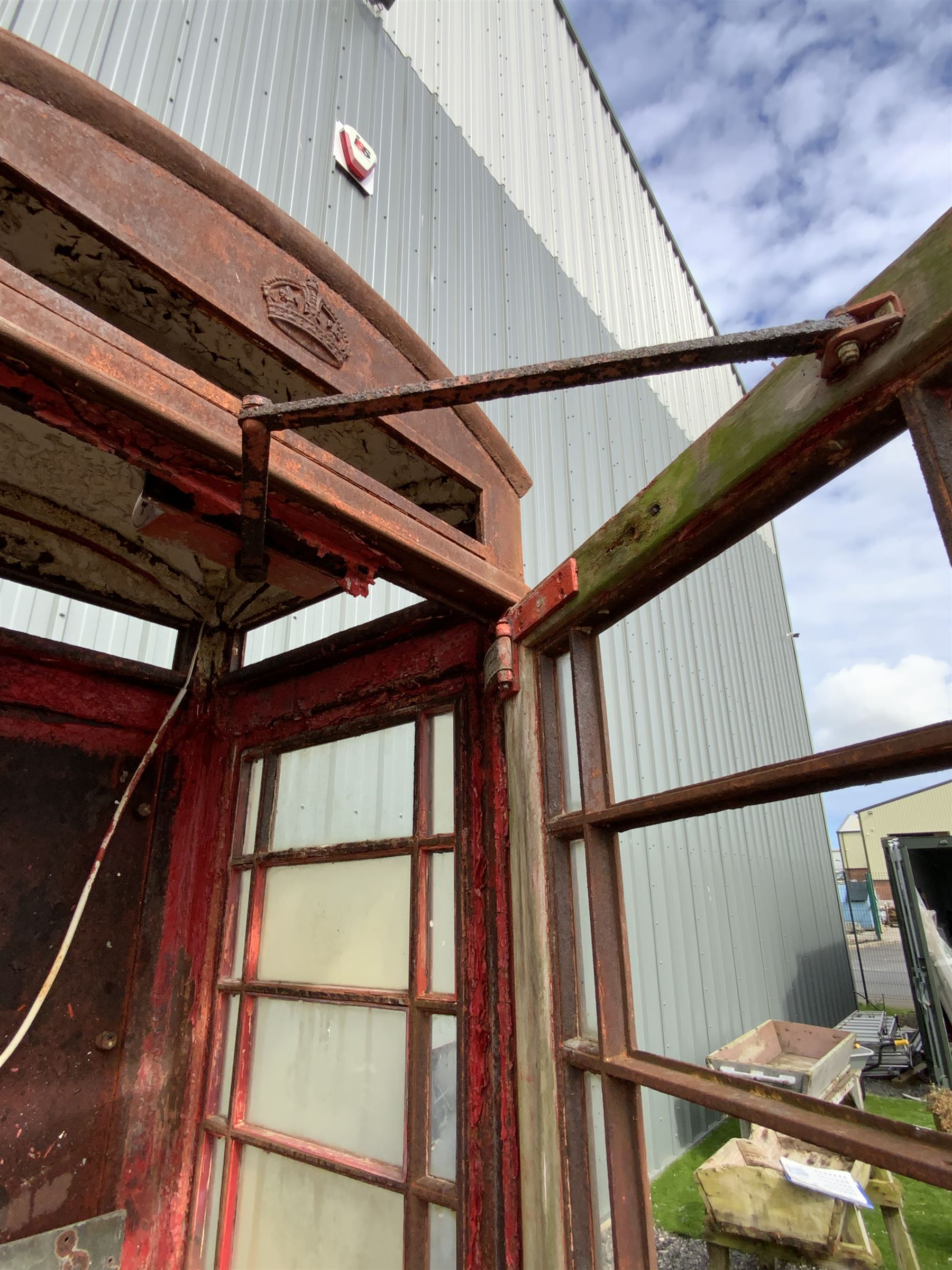 Original 1936 K6 telephone box, Tudor Crown top, painted red - THIS LOT IS TO BE COLLECTED BY APPOINTMENT FROM DUGGLEBY STORAGE, GREAT HILL, EASTFIELD, SCARBOROUGH, YO11 3TX