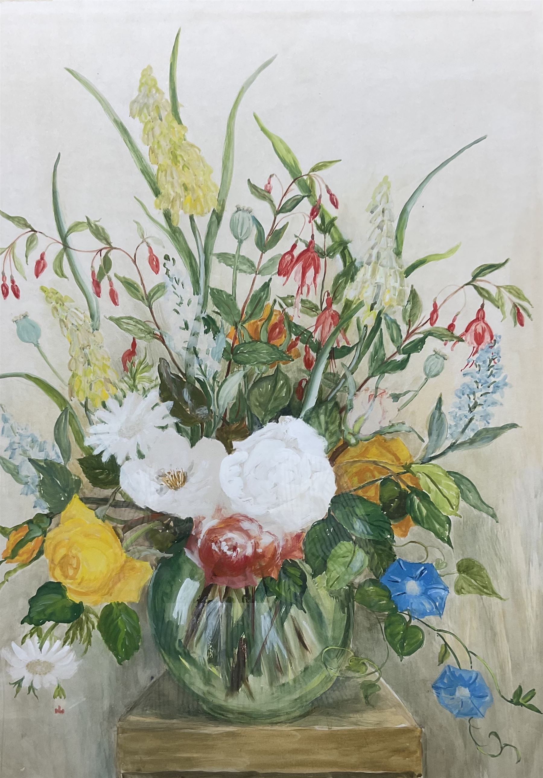 English School (20th century): Still Life of Flowers, watercolour and gouache unsigned 58cm x 41cm