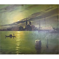 Salvatore Langella (Italian 20th century): Canal Scene, oil on canvas signed 50cm x 60cm
