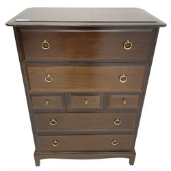 Stag Minstrel - mahogany straight-front combination `chest, fitted with three short between four long drawers