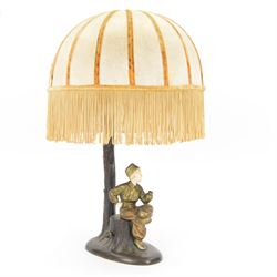 Professor Otto Poertzel (German, 1876-1963): gilt bronze and carved ivory figure, circa 19...