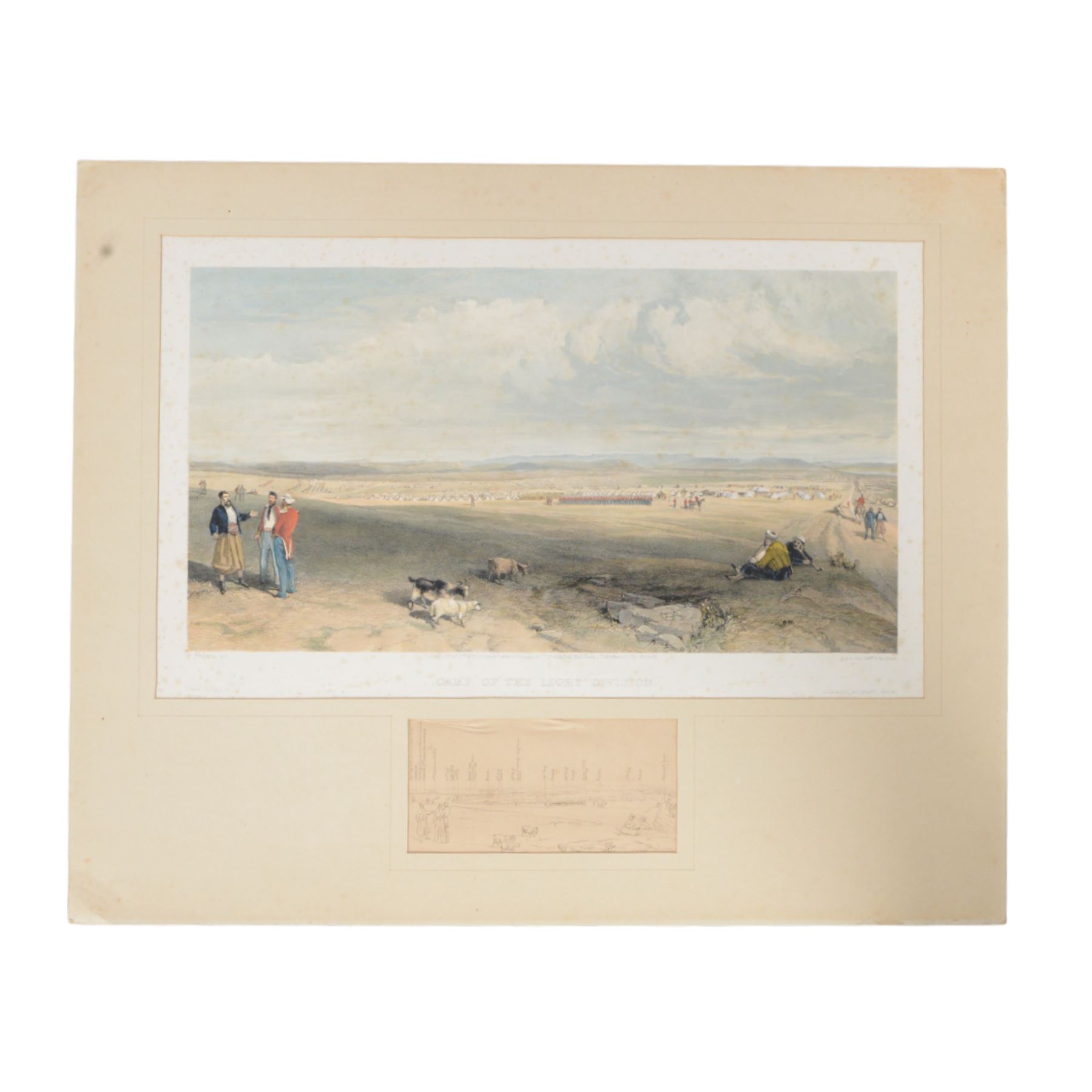 Four Victorian coloured prints of the Crimean War 1854-56, comprising Battle of the Alma, Camp of the Light Division, Redan and Advanced Trenches of the British Right attack
 and Camp of the 4th Division, H50cm 