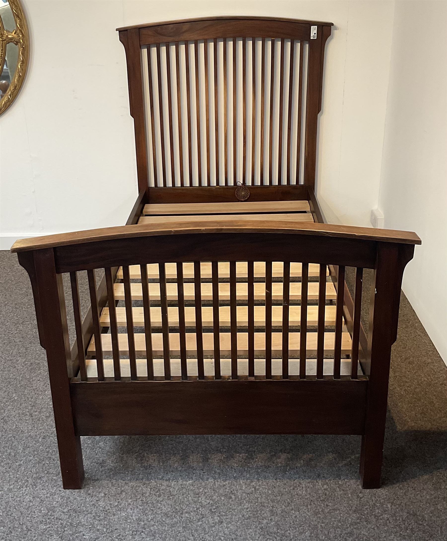 Hardwood vertical latted 3' single bedstead