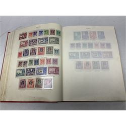 Single album collection of King George VI stamps, including Aden, Antigua, Ascension, Australia, Bahamas, Bahrain, Barbados, Basutoland, Bechuanaland, Bermuda, British Solomon Islands, Brunei, Burma, Cayman Islands, Dominica, Falkland Islands, Gambia, Gilbert and Ellice Islands, Gold Coast, Great Britain 1939-48 set to one pound including ten shilling dark blue, Grenada, Hong Kong, India, Ireland, Jamaica, Leeward Islands, Malta, Mauritius, New Zealand etc