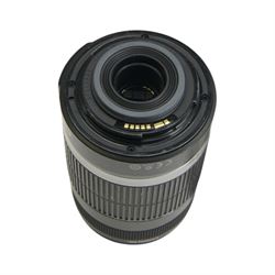 Canon EOS 600D DSLR camera body, with two lenses including Canon EFS 18-55mm IS Macro 0.25m.0/8ft and Canon EFS 55-250mm IS  zoom 1:4-5.6, in a soft shell carry case with charger, instructions and accessories