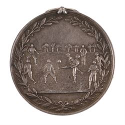 Silver open faced pocket watch by Joseph Marshall, together with a silver Army football medal